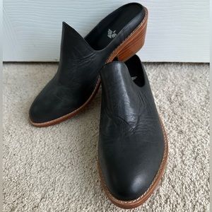 Fortress of Inca black leather mules EUC size EU 38